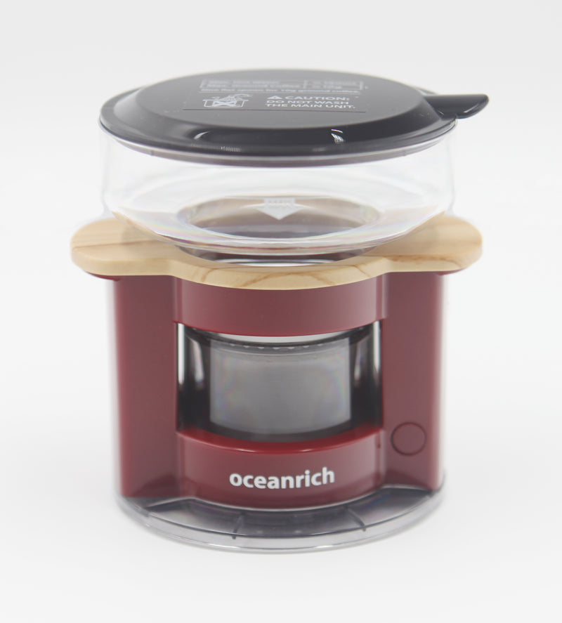 Oceanrich 便携式迷你智能自動旋轉手沖咖啡機（紅色/木紋）
