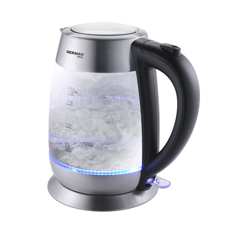 GERMAN POOL KTF218 1.7L Cordless Glass Water Kettle