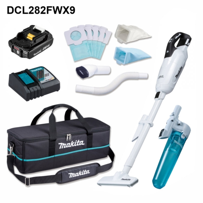 Makita DCL282FWX9 18V 充電式吸塵機套裝 (連旋風配件)(快充/2.0Ah)