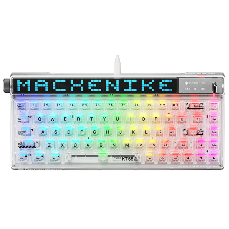 Machenike KT68-B68W 68-Keys Frost Switch (LED White Limited Edition) Wireless RGB Mechanical Keyboard