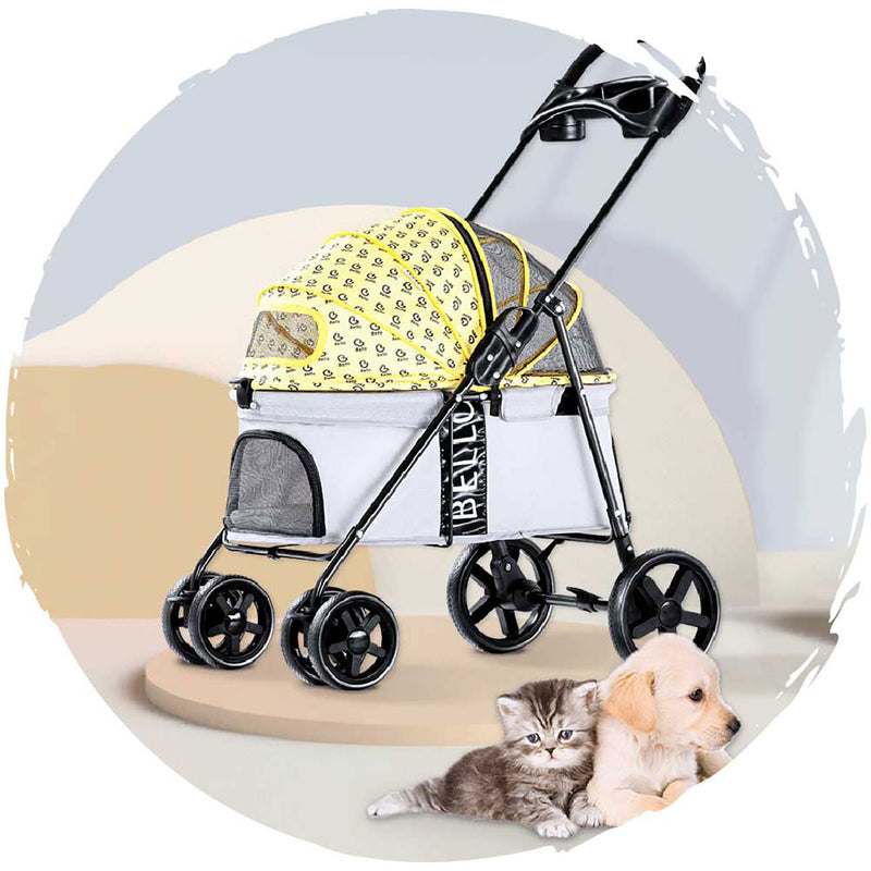 BELLO Low seat breathable four-wheel foldable dog stroller Large version (Load Weight: 20kg)