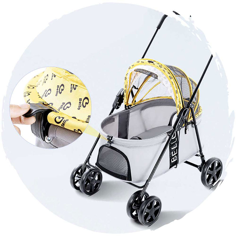 BELLO Low seat breathable four-wheel foldable dog stroller Large version (Load Weight: 20kg)