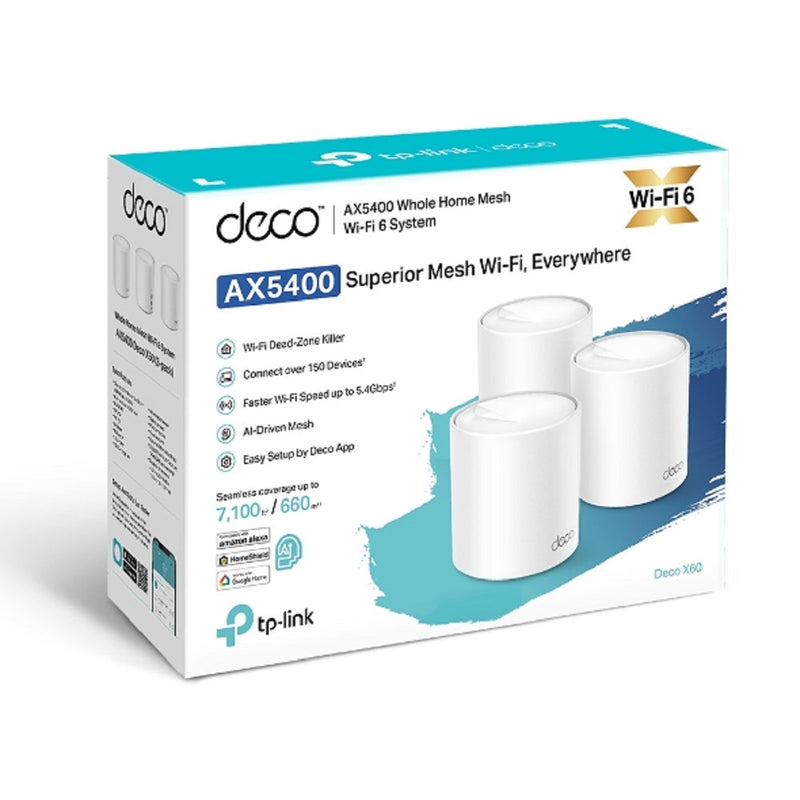 TP-Link Deco X60 (3-pack) AX5400 Dual Band WiFi 6 Mesh Router