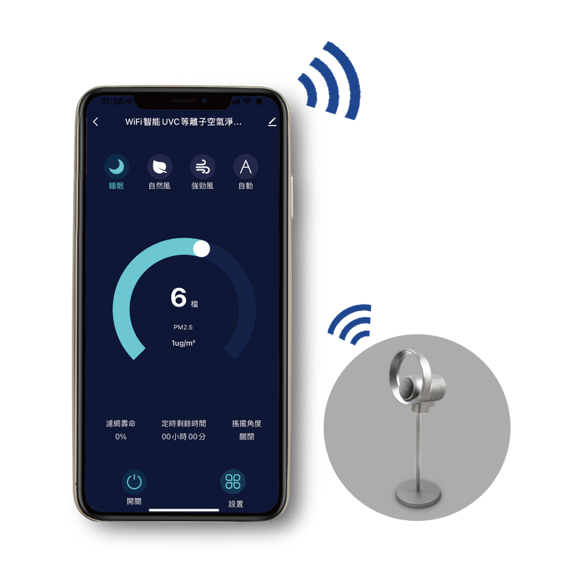 GERMAN POOL 德國寶 BEF-351DC-SC WiFi智能UVC等離子空氣淨化風扇