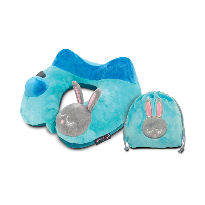 Travelmall Patented 3D Inflatable Pump Pillow, Rabbit edition