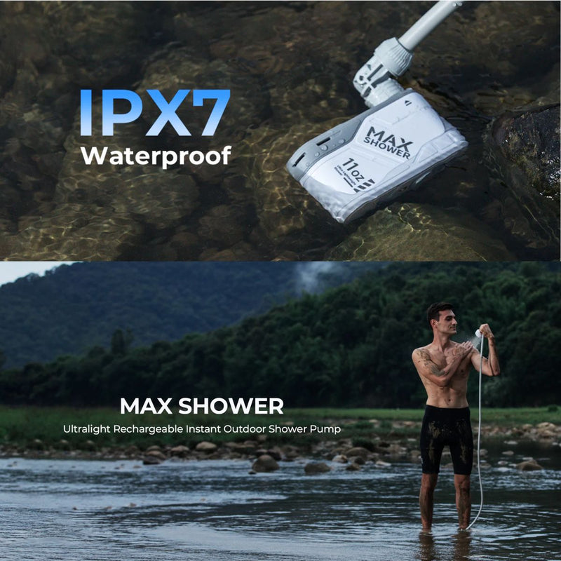 Flextail Gear MAX SHOWER Ultralight Rechargeable Instant Outdoor Shower