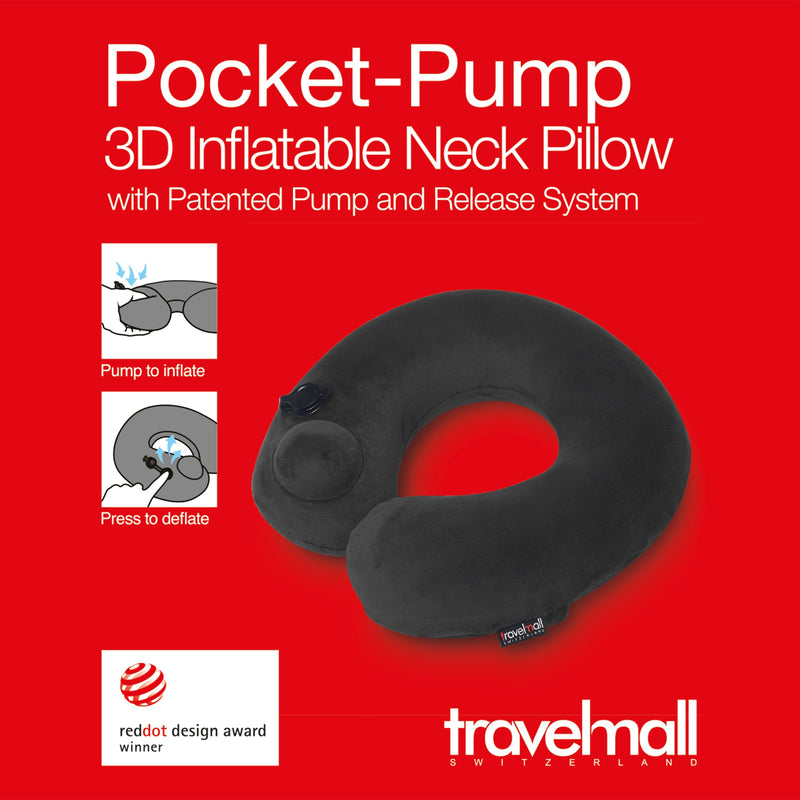 Travelmall Pocket-Pump 3D Inflatable Neck Pillow