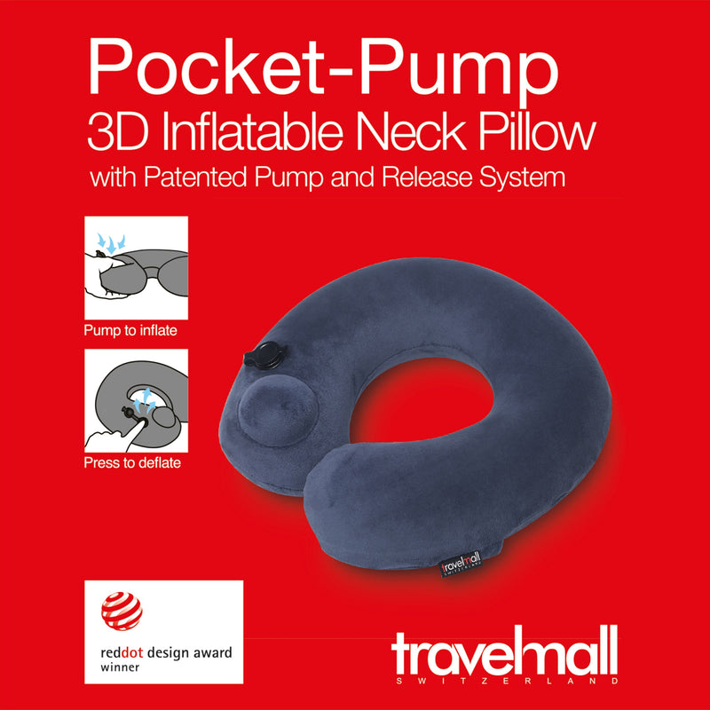 Travelmall Pocket-Pump 3D Inflatable Neck Pillow