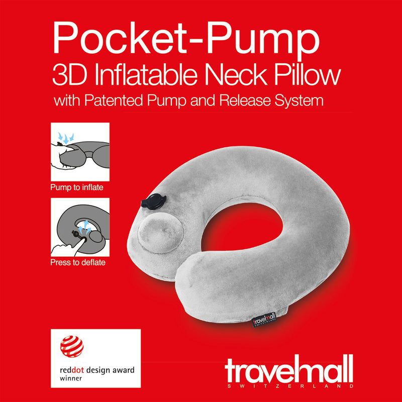 Travelmall Pocket-Pump 3D Inflatable Neck Pillow