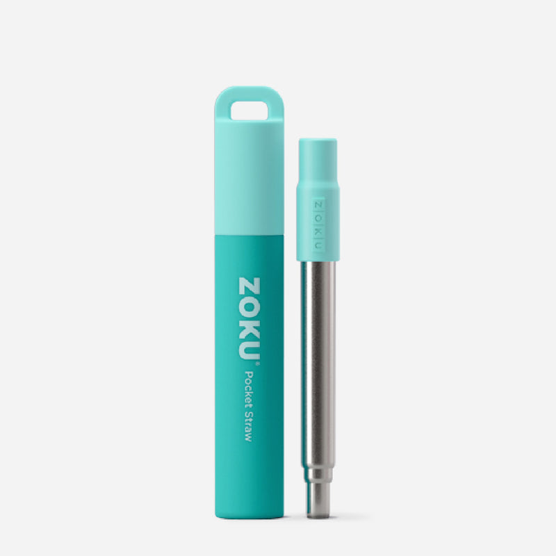 ZOKU Teal Two Tone Pocket Straw