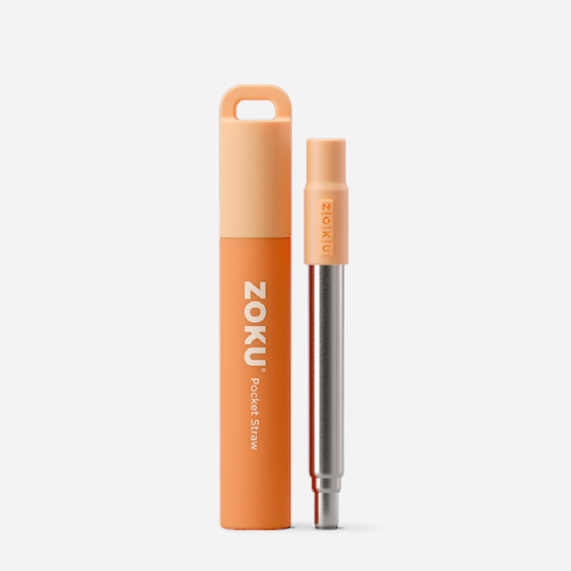 ZOKU Orange Two Tone Pocket Straw