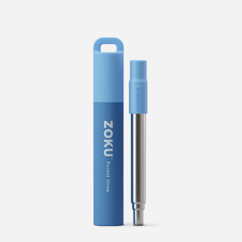 ZOKU Blue Two Tone Pocket Straw