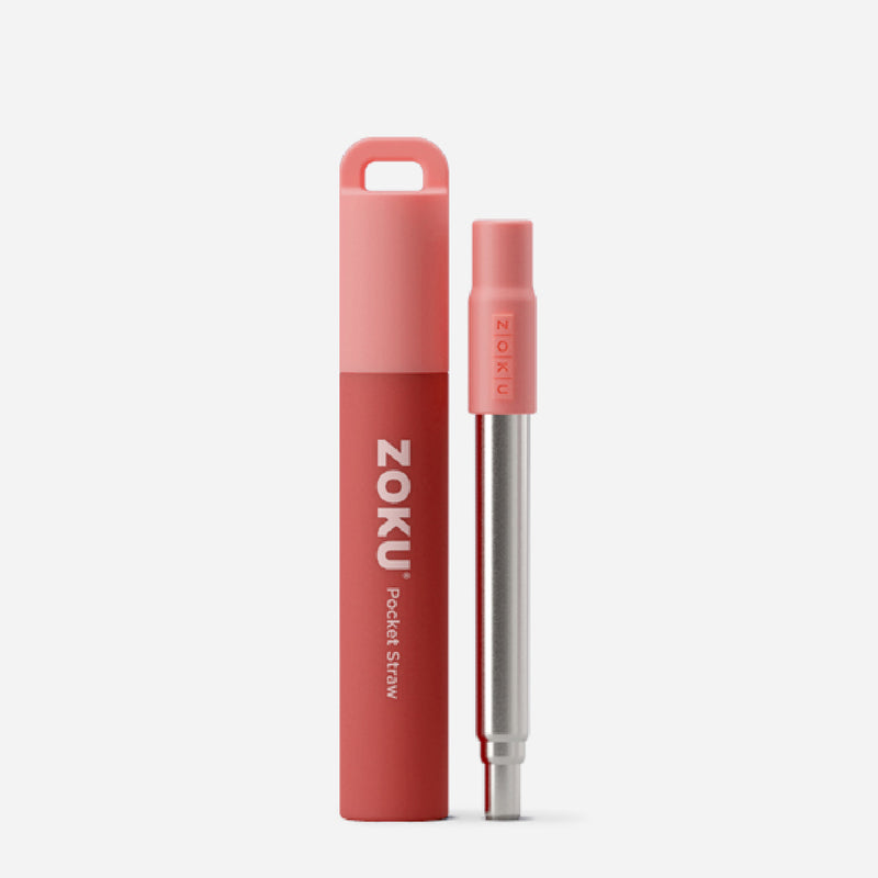 ZOKU Red Two Tone Pocket Straw