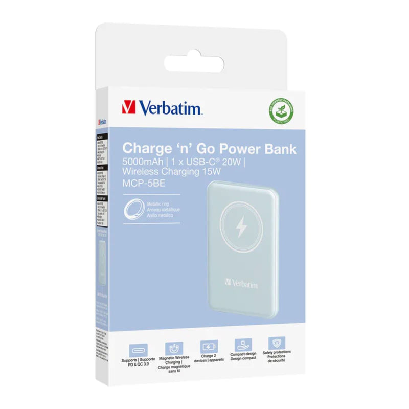 VERBATIM 5000mAh Magnetic Wireless Power Supply Power Bank