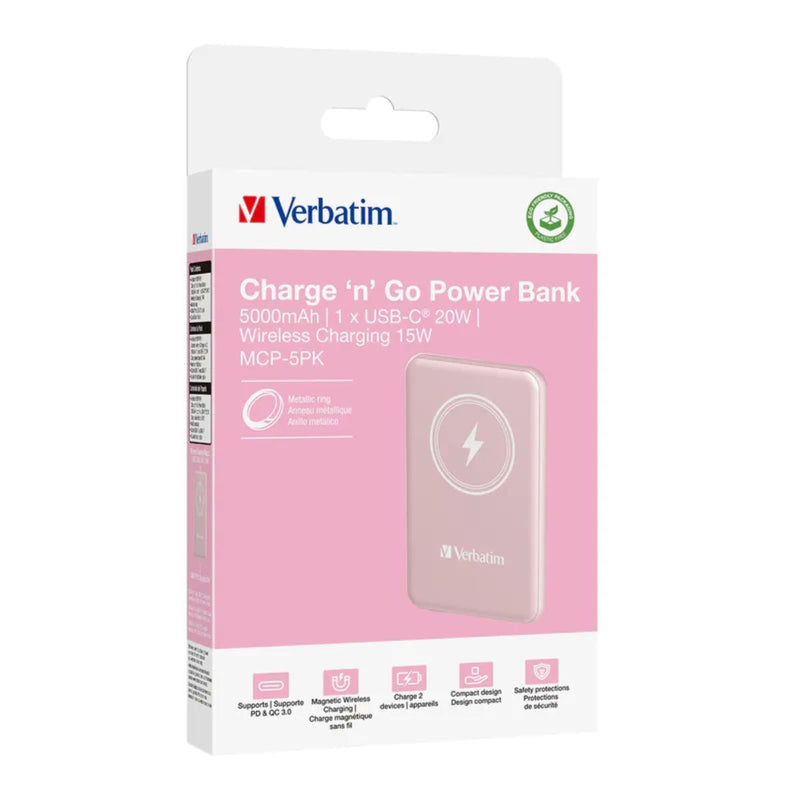 VERBATIM 5000mAh Magnetic Wireless Power Supply Power Bank