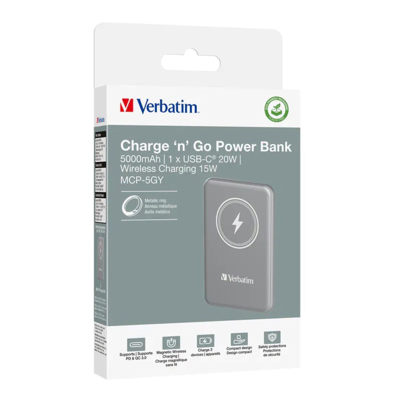 VERBATIM 5000mAh Magnetic Wireless Power Supply Power Bank