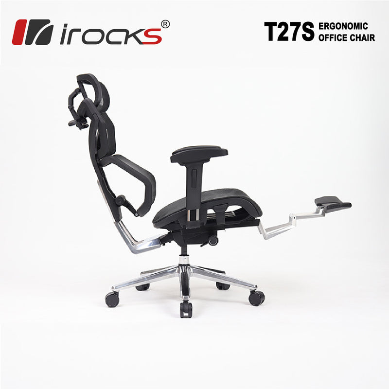 iRocks T27S Ergonomic Cloudmarble Mesh Chair (with Foldable Leg Rest)