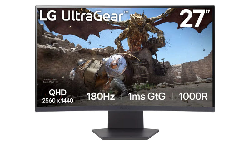 LG 樂金 UltraGear™ 27GS60QC-B 27" 180Hz 1000R 曲面 電競顯示屏