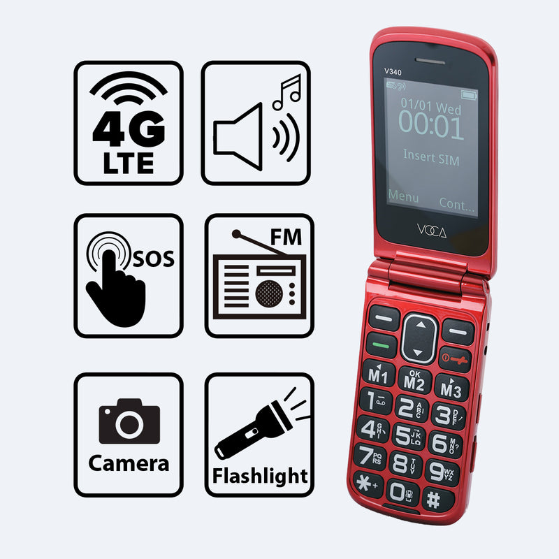 VOCA V340 4G Elderly Flip Phone Smartphone