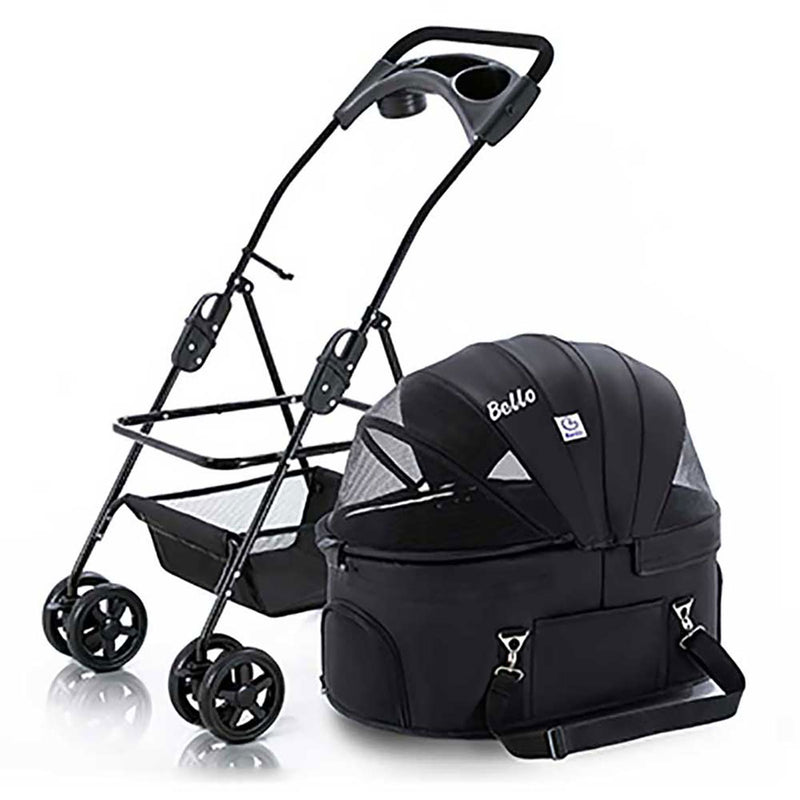 BELLO Large Ver.Car Basket Split Model 4-Wheel Universal Foldable Dog Trolley (Pet Weight: 17kg)