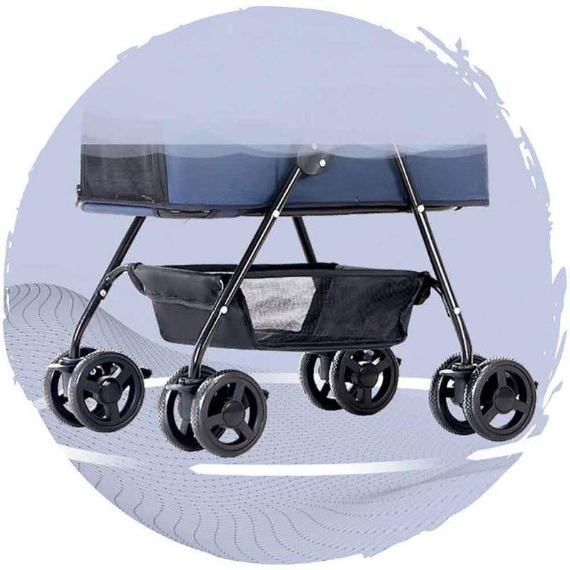 BELLO Car Basket Split Four-Wheel Universal Foldable Dog Stroller (Pet Weight: 12kg)