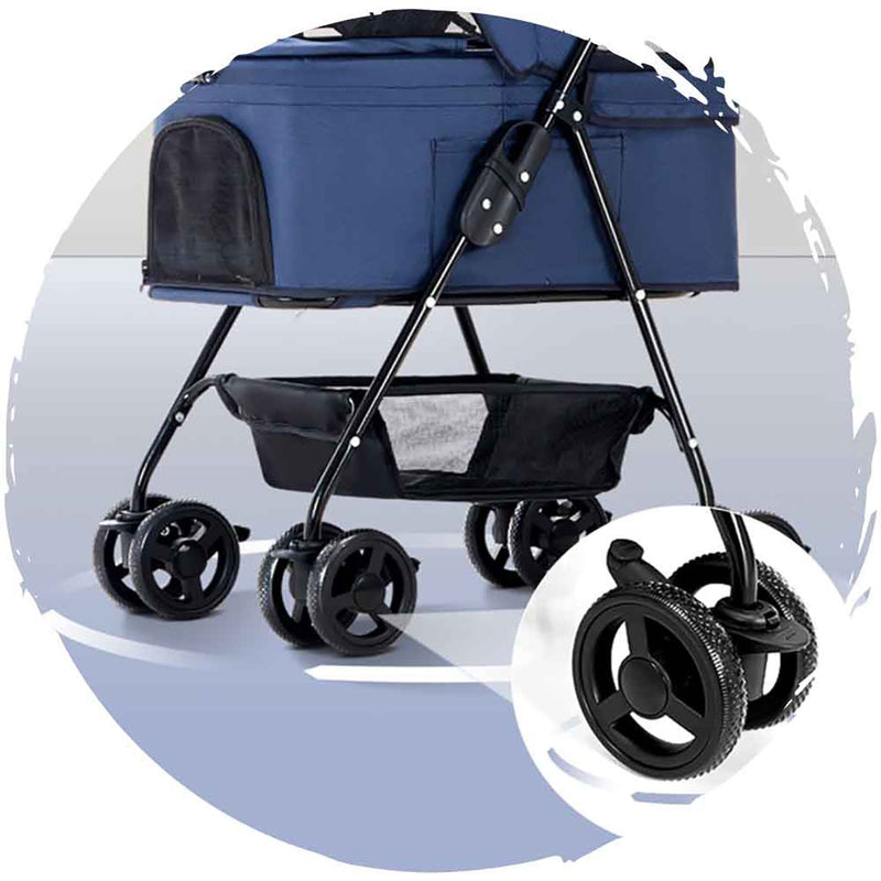 BELLO Car Basket Split Four-Wheel Universal Foldable Dog Stroller (Pet Weight: 12kg)