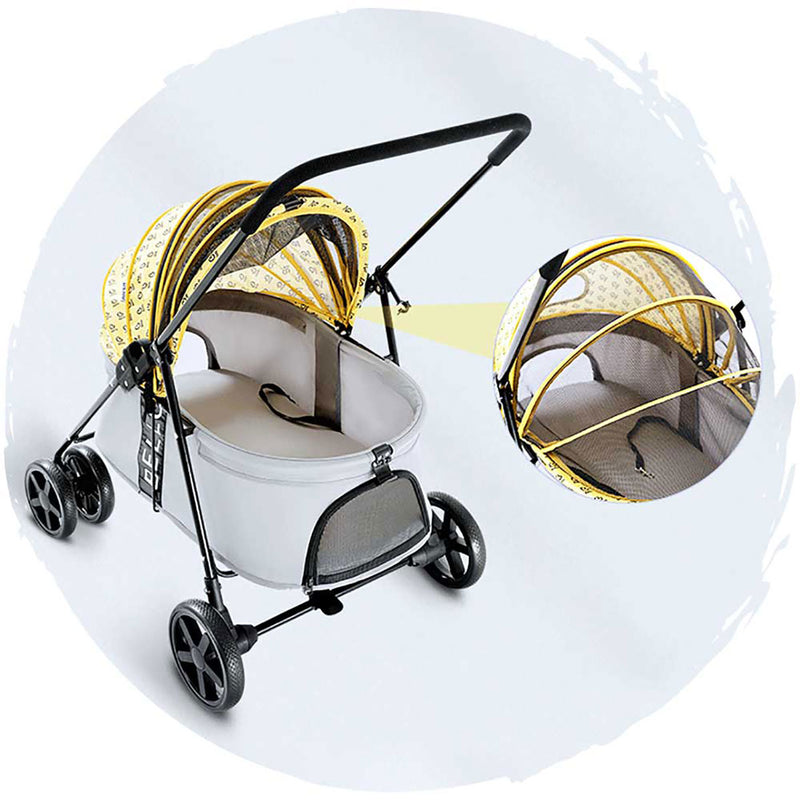 BELLO Fashionable Low Seat Breathable Four-Wheel Foldable Dog Stroller(Load Weight: 15kg)