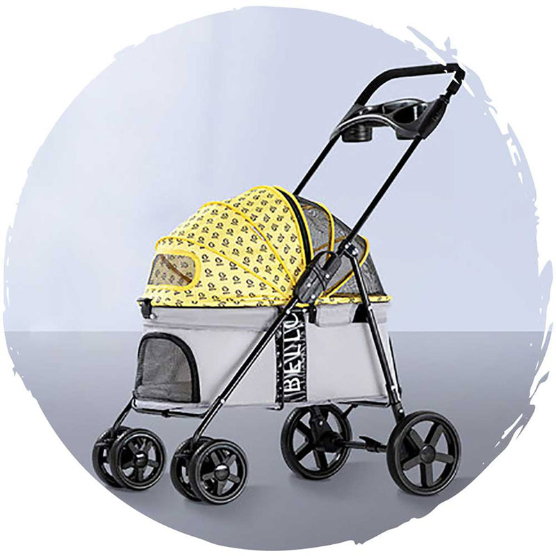 BELLO Fashionable Low Seat Breathable Four-Wheel Foldable Dog Stroller(Load Weight: 15kg)