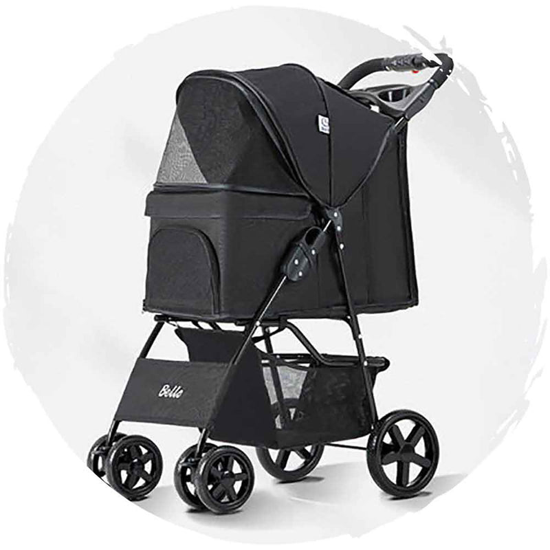 BELLO Classic Four-Wheel Foldable Dog Stroller (Load Weight: 15kg)