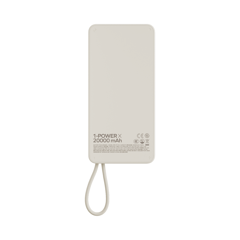 Momax 1-Power X1 Battery Pack (20000mAh) with Built-in USB-C Cable IP153