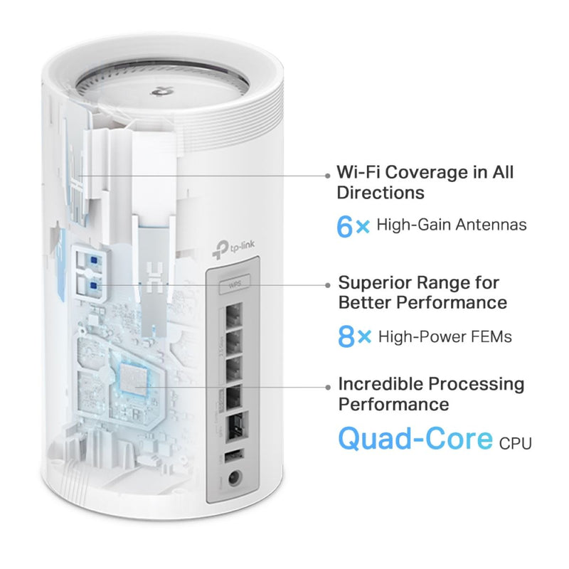 TP-Link Deco BE75 (2件裝) BE17000 三頻 Wi-Fi 7 Mesh 路由器