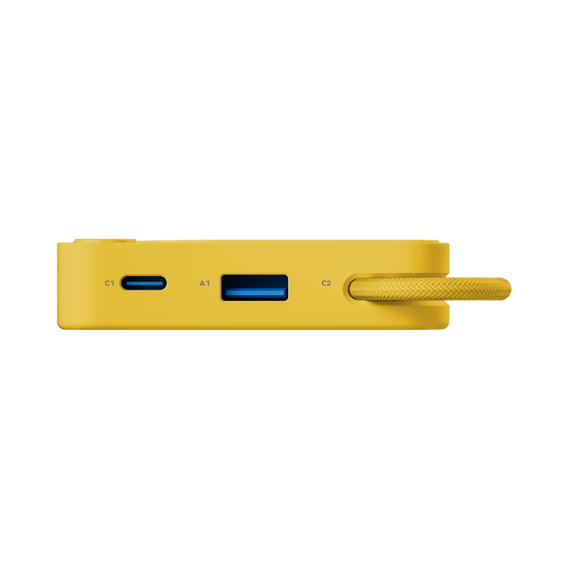 Momax 1-Power X Battery Pack (10000mAh) with Built-in USB-C Cable (Yellow)