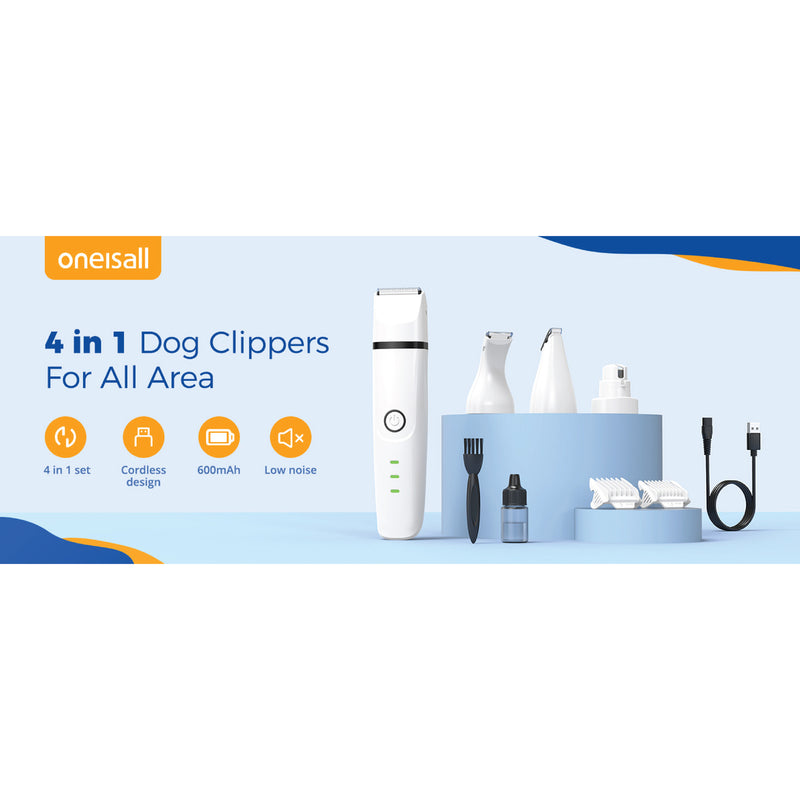 Oneisall Quiet Clippers Dog Cat 4 in 1 Complete Set - N12