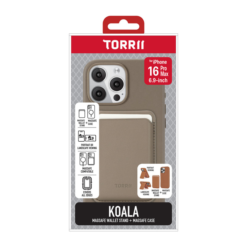 Torrii KOALA MagSafe Wallet Stand + Case for iPhone 16 Pro Max