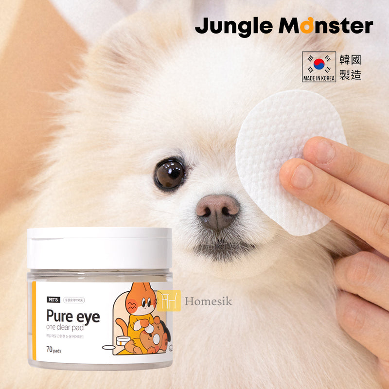 Jungle Monster Pure Eye One Clear Pad Tear Stain Remover Wipes with Toner (70 pads)