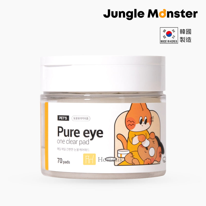 Jungle Monster Pure Eye One Clear Pad Tear Stain Remover Wipes with Toner (70 pads)