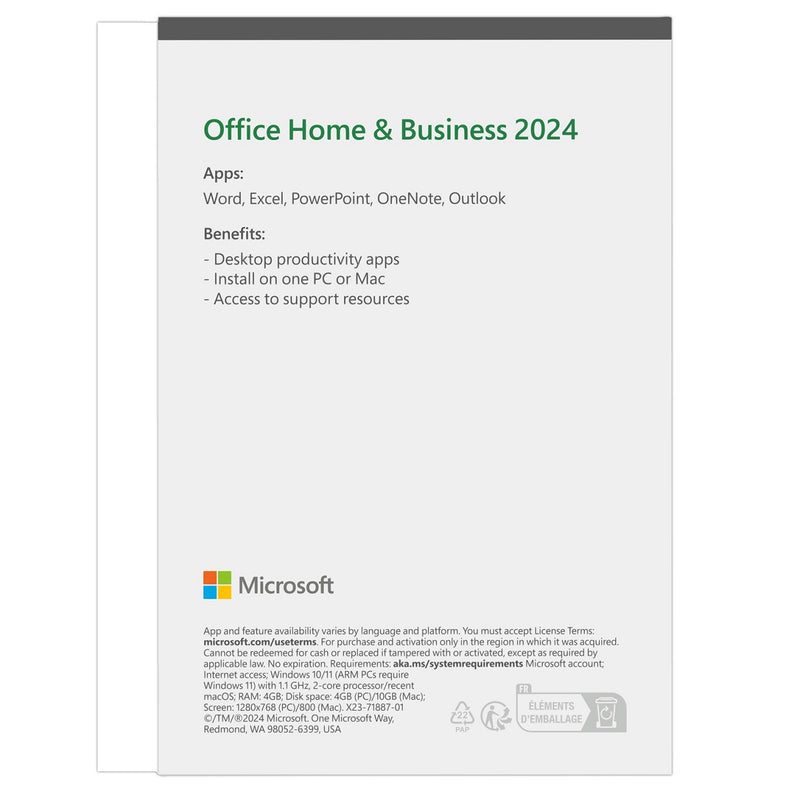 MICROSOFT 微軟 Office 家用及中小企業版 2024 (英文版) (實體版)