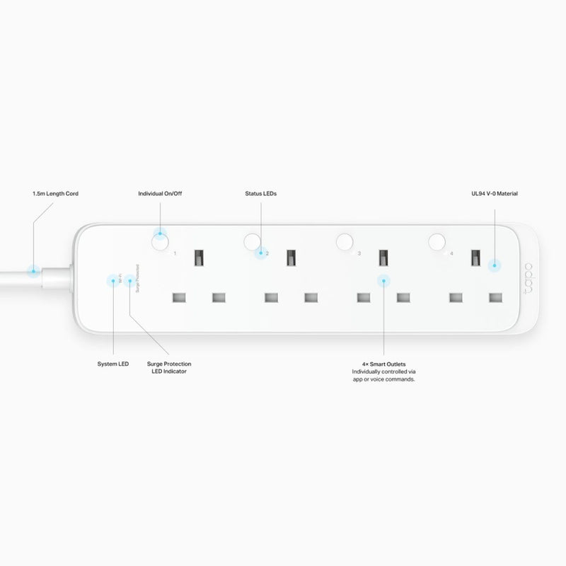 TP-Link Tapo P304M Wi-Fi 智能拖板 (四個獨立插座)