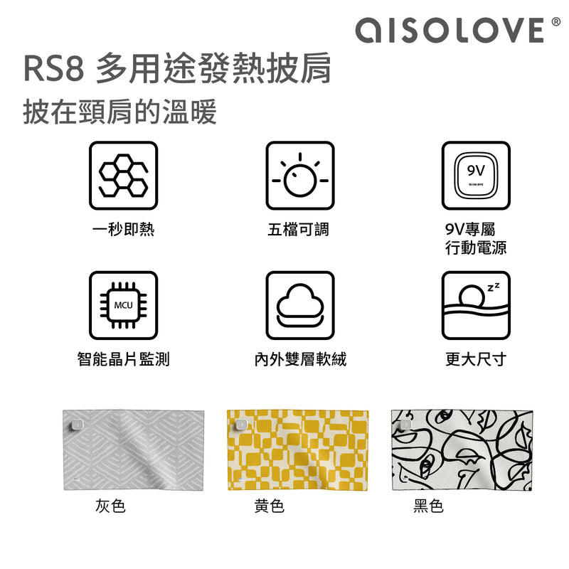 aISOLOVE RS8 內外雙層多用途發熱披肩