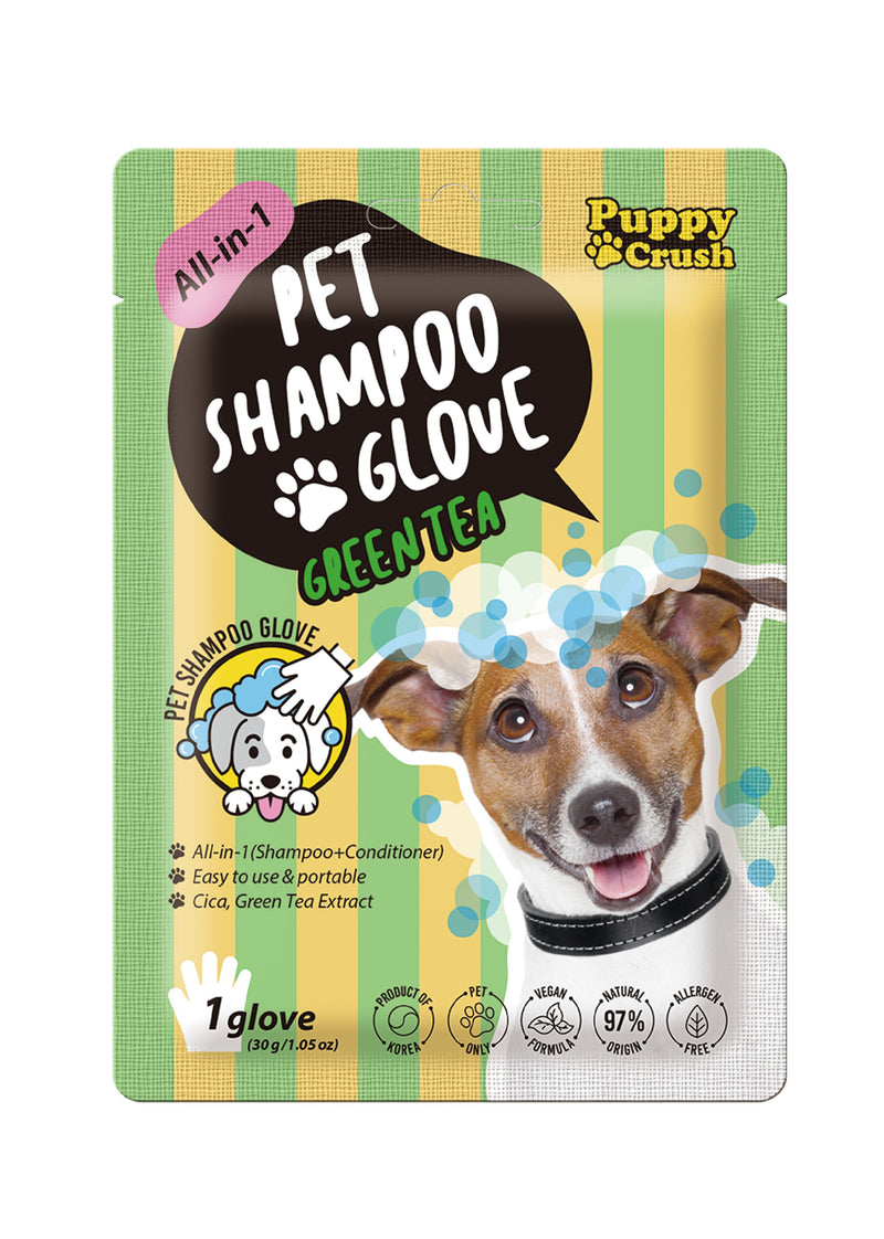 Puppy Crush All-in-1 Pet Shampoo Glove-Green tea