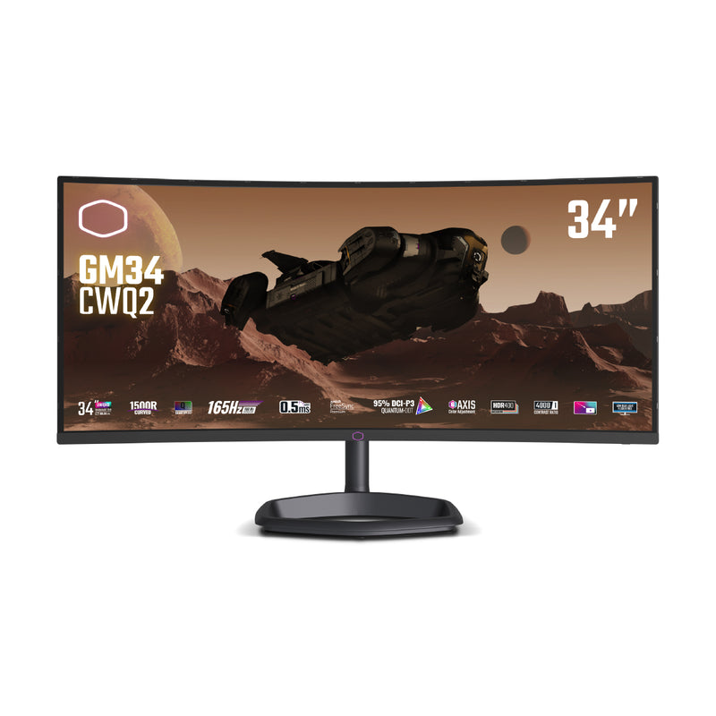 COOLER MASTER GM34-CWQ2 34" UWQHD 180Hz VA Quantum Dot 1500R Curved Gaming Monitor