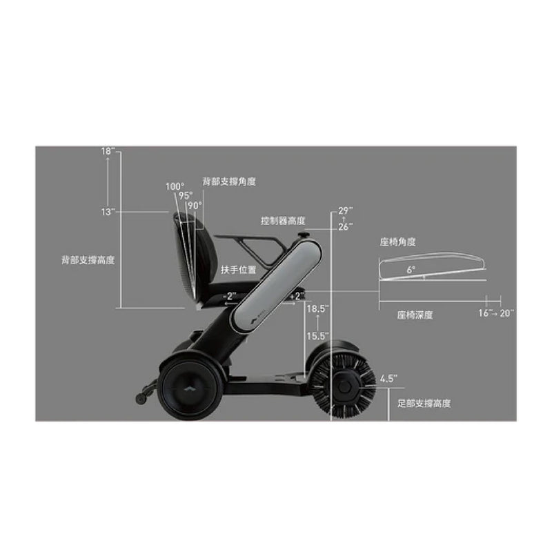 Whill Model C2 electric wheelchair (18" seat width)