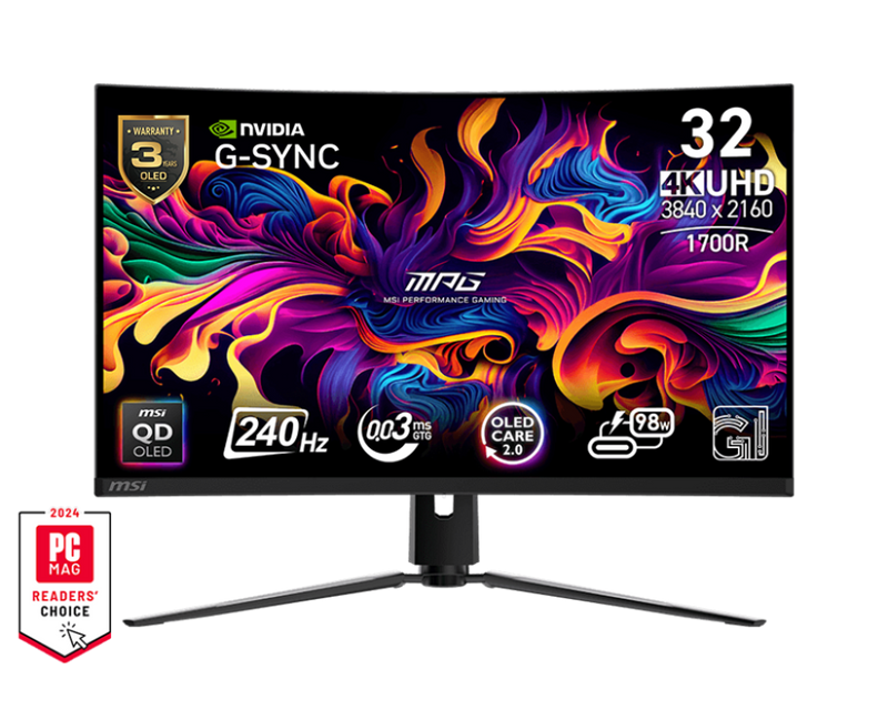 MSI MPG 321CURX QD-OLED 32" 4K 240Hz Curved Gaming Monitor