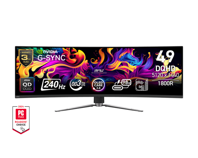 MSI MPG 491CQPX QD-OLED DQHD 49" 240Hz Curved Gaming Monitor