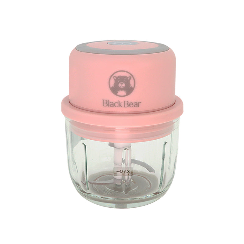 Black Bear BSB501003PN USB Charging Mini Glass Food Chopper 300ml Pink