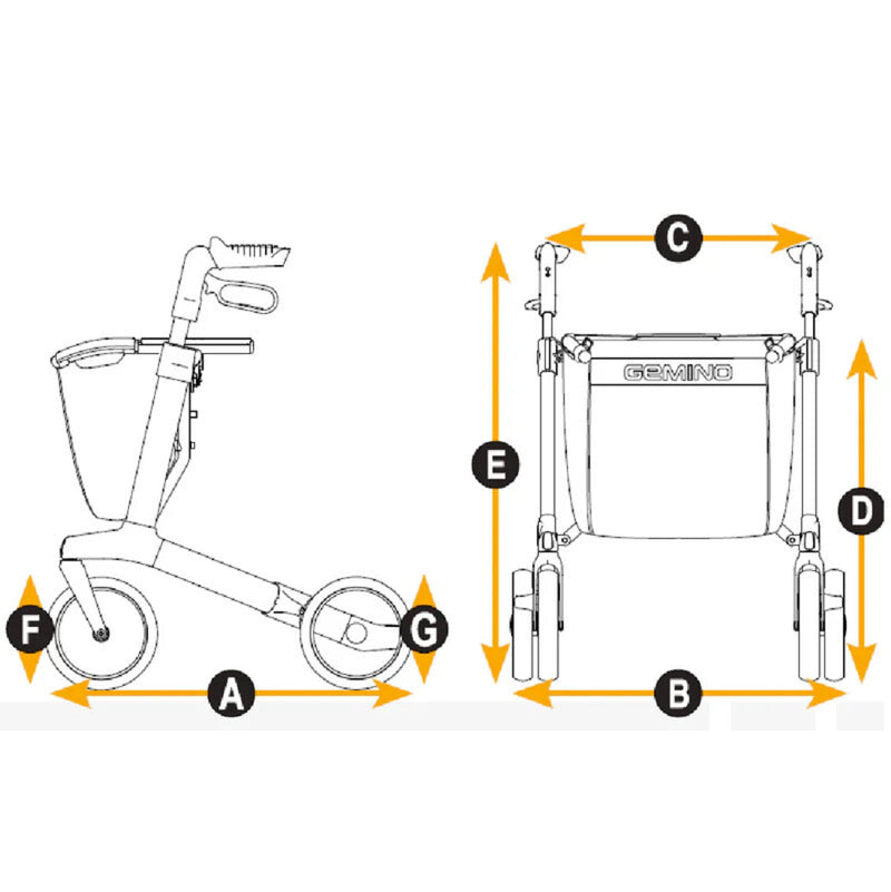 SUNRISE (Pet) Gemino 30M 可摺合助行車 (鋁製車架)