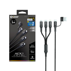 XPOWER ACX3 2 In 3 Out Charging Cable